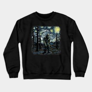 Bigfoot Starry Night Sasquatch Crewneck Sweatshirt